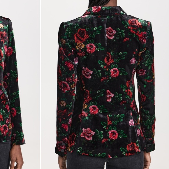 L'Agence Chamberlain Vintage Bouquet Velvet Blazer (size 0) - Picture 9 of 13